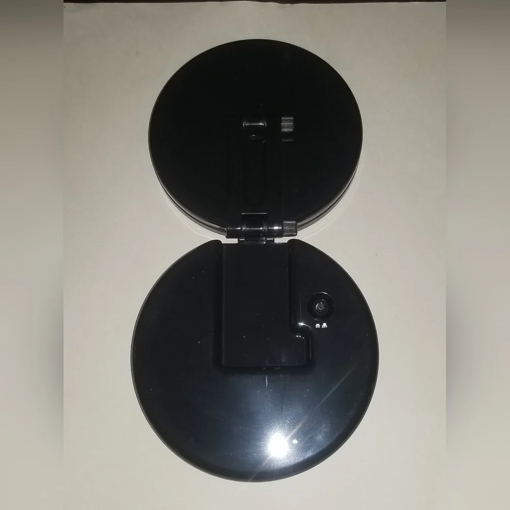 Black Dual Magnifying Mirror w/ Crystal Initial by Lori Greiner - Letter K